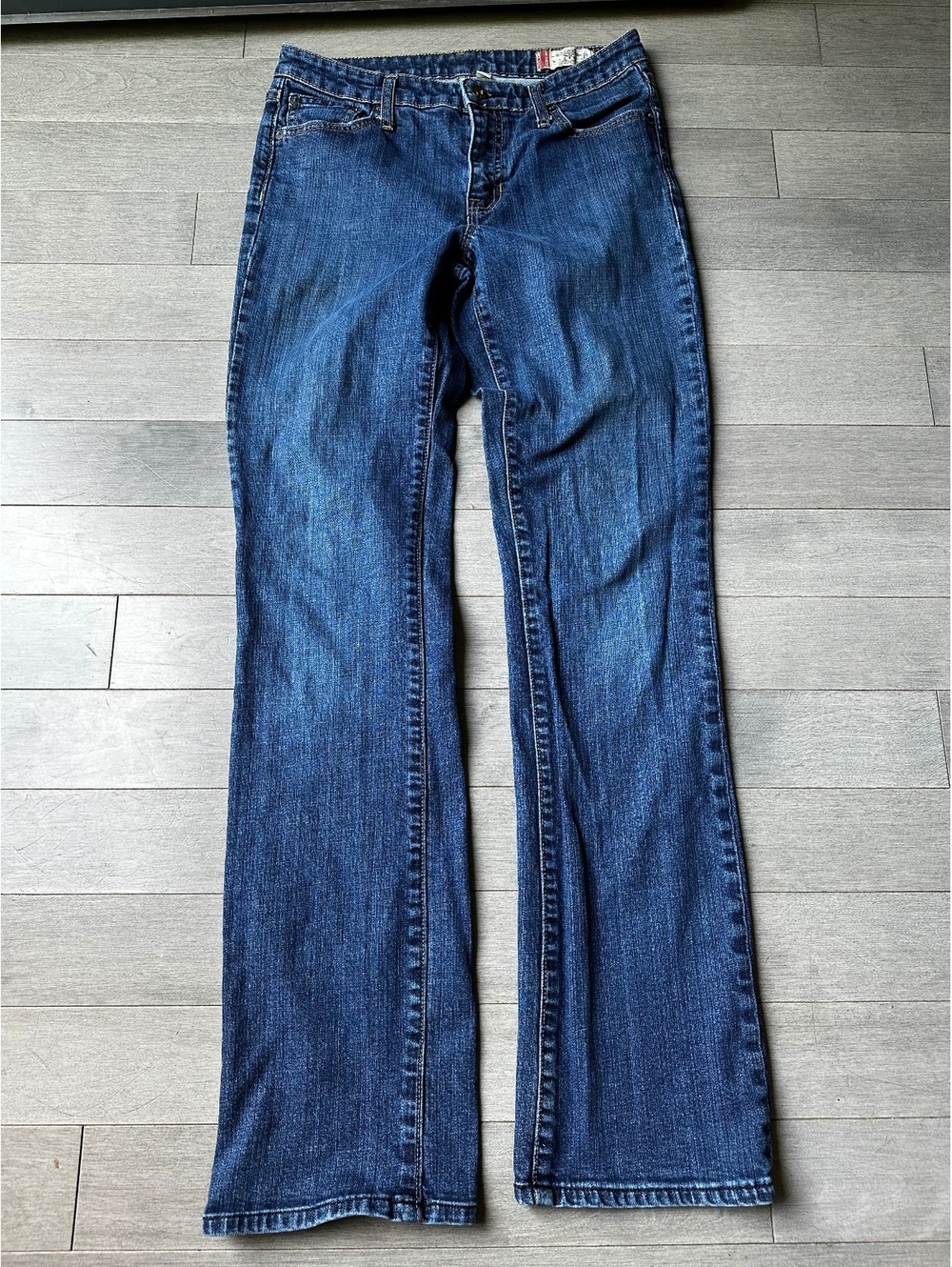 Gap 1969 Jeans Women Blue Classic Straight Mid Rise Medium Wash Stretch size 6L